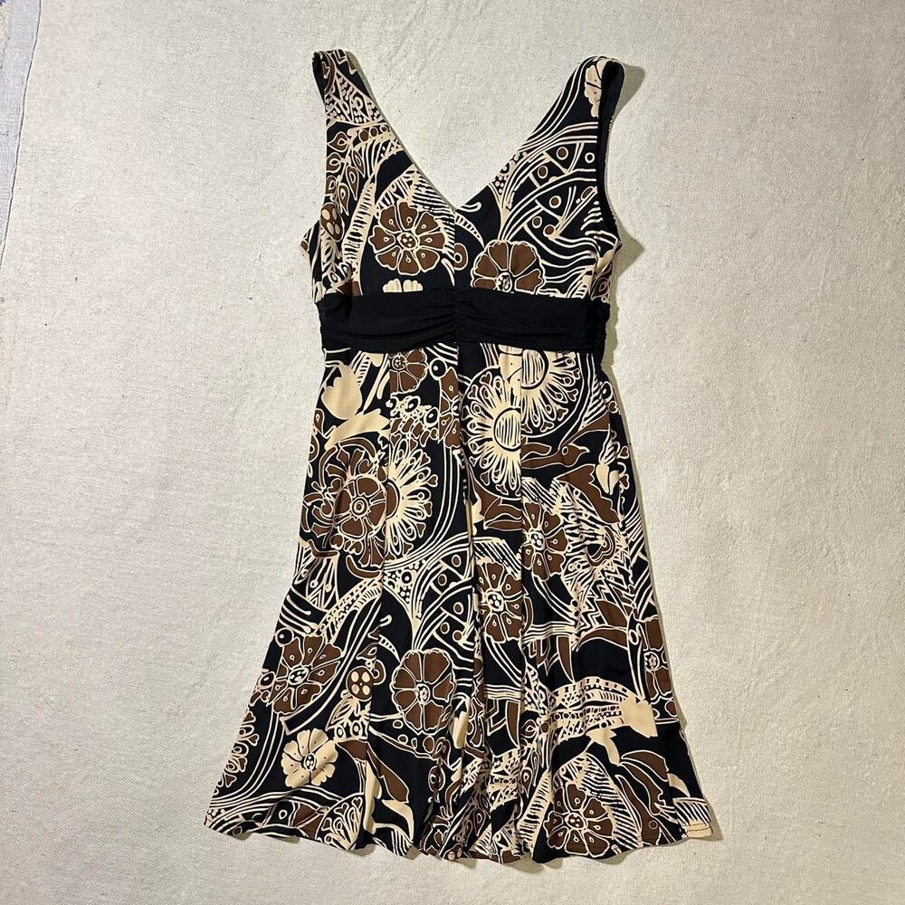 Madison Leigh Brown and Black Floral Whimsygoth Midi Dress - Picture 2 of 5